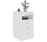 QIYFOZ Classeur Vertical à 3 tiroirs avec étagère Ouverte et Support pour imprimante, Compatible avec Les formats de dossiers, Lettres, Documents juridiques, F4 et A4, Blanc.