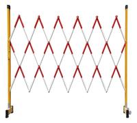 QIYFOZ Clôture de Circulation métallique Extensible, barrière de sécurité rétractable 1,2 x 4 m Rouge et Blanche, idéale pour Le contrôle des foules, la sécurité des événements