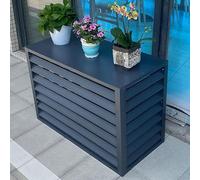 QIYFOZ Clôture de climatiseur en Aluminium, présentoir pour Plantes d'extérieur, étagère de Rangement, Housse Grise pour climatiseur extérieur et Pompe à Chaleur, Cache-condensa