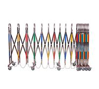 QIYFOZ Clôture rétractable Industrielle en Acier Inoxydable avec Roues, barrière de sécurité Mobile Extensible pour garages, écoles, centres commerciaux, Multicolore, 1,1 x 4 m
