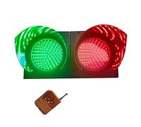 QIYFOZ Feu de signalisation LED 200 mm - Indicateur Stop/Go Rouge/Vert avec télécommande, idéal pour la signalisation des quais, la Gestion du trafic et la sécurité.