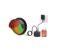 QIYFOZ Feu de signalisation LED, Feux tricolores Rouge, Jaune et Vert, télécommande portée jusqu'à 20 mètres, feu Stop Rouge/Vert, étanche IP67 (12,5 cm/5 Pouces)