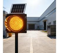 QIYFOZ Feu de signalisation Solaire Rouge et Jaune pour la Gestion du trafic, Panneau de signalisation routière à LED Clignotantes Rouges ou Jaunes (IP65), 95 LED, Indice de Pro