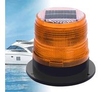 QIYFOZ Feu de signalisation stroboscopique Solaire Bleu - Feu de sécurité Clignotant étanche avec Base magnétique puissante pour la Circulation routière, Maritime et la navigati
