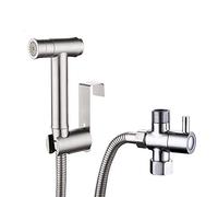 QIYFOZ Pulvérisateur de Voyage Portable, se connecte au Robinet, mitigeur, Ensemble de douchette de Toilette en Acier Inoxydable 304, Petite Douche, Toilettes à Double Mode, Mon