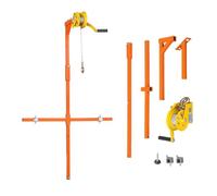 QIYFOZ Support de Grue Pliable Manuel en Acier Inoxydable avec treuil autobloquant pour climatiseurs - Kit d'installation 3 CV 15 m, Usage extérieur intensif.