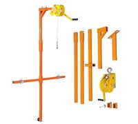 QIYFOZ Support de Grue Pliable Manuel en Acier Inoxydable avec treuil autobloquant pour l'installation de climatiseurs - Système de Levage Robuste 5 CV 15 m par
