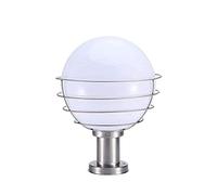 QIYHB E27 Acier Inoxydable Pilier Lampe Boule Jardin Lumière Jardin Villa Applique Murale Pelouse Paysage Lampadaires Extérieur Clôture Étanche Pilier Lampe Chemin Lampadaire Pavillon Luminaires