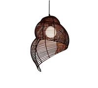QIYHB Lustre en Bambou rétro Chinois Antique Restaurant et Bar plafonnier personnalité créative Asie du sud-est Suspension en rotin E27 / E26 éclairage Edison