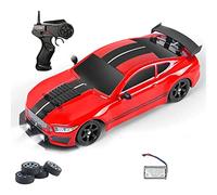 QIYHBVR Voiture Télécommandée pour Garçons Fast 1/16 Scale Rechargeable RC Vehicle Cars Toys Cadeaux De Noël pour Les Enfants Haute Vitesse avec Lumières LED Et Pulvérisation D'échappement