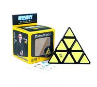 Qiyi 3x3x3 4x4x4 5x5x5 Cube magique professionnel autocollant noir Cube de vitesse Puzzle apprentissage Cubo Magico jouets pour enfants cadeaux pour enfants-Pyramid