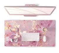 QIYI Grand tapis de souris imperméable en cuir synthétique pour ordinateur | Accessoires de décoration de bureau, taille étendue, imperméable et facile à nettoyer, surface lisse