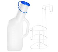 QIYILE Urinoir portable pour homme - 1 l - En plastique - Avec support de lit - Récipient de collecte d'urine pour les déplacements et les urgences