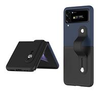 QIYIN Coque pour Samsung Galaxy Z Flip 4 Étui, Housse de Protection en Coloré PC avec Bague, Ultra-Fine Mate Antichoc Protecteur Case pour Samsung Galaxy Z Flip4 (Noir)