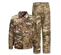 QIYUANT Enfant en Plein Air Vêtements Tactiques Ensembles Veste et Pantalon Airsoft Militaire Camouflage Printemps Été Automne pour Extérieures (CP/Veste + Pantalon, 140)