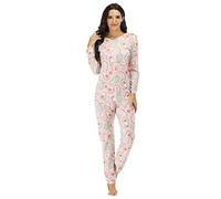 QIYUANT Pyjama Combinaison Femme Bouton Doux Grenouillères Onesie Printemps Automne Hiver Noël Vêtements d'Intérieur de Nuit Adulte Une Piece (Avocat, S)