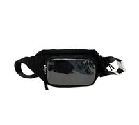 QIYUDUOLA Sac de poitrine en PVC transparent avec plaque de présentation pour badges et accessoires, Noir, 13.97x1.18x6.29in