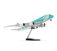 QIYUMOKE 1/160 ANA A380 - Tortue Verte - Grand modèle moulé sous Pression - 45,7 cm - Kit de modélisation d'avion avec Support Sky Jumbo Airliner - Présentoir - Kit de modélisation