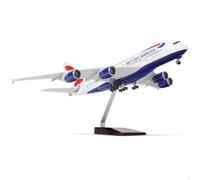QIYUMOKE 1/160 British A380 Grand modèle d'avion - 18 pouces pour Airbus A380 - Modèle d'avion moulé sous pression pour adultes - Avion miniature avec support pour les amateurs d'aviation - Cadeaux ou