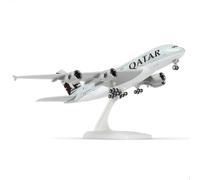 QIYUMOKE 1/240 A380 Modèle Avion pour Qatar A380 Modèles Avion avec Support (12 po-L) Kit Modèle Pré-construit pour Adulte - Cadeaux Créatifs Aviation, Collection de Table Affichage