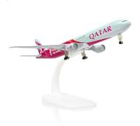 QIYUMOKE 1/300 777-300ER Modèle Avion métal Support Convient pour Qatar | Convient pour Boeing 777-300ER, modèle avion métal de collection adulte, cadeau aviation, décoration bureau