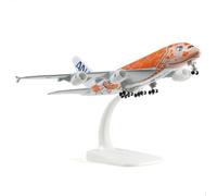 QIYUMOKE 1/300 ANA A380 Modèle d'avion en métal moulé sous pression orange (7 pouces) avec support, idéal cadeau ou collection - JA383A