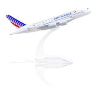 QIYUMOKE 1/400 A380 Modèle d'avion en métal moulé -pour Air France A380 Sky Jumbo Plan du modèle avec Support (6 Pouces) pour Les décorations de Cadeau ou d'affichage des Amateurs d'aviation