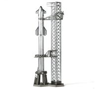 QIYUMOKE 1/400 Starship Rocket Model Kits pour SpaceX Rockets Adulte avec Support NASA Static Modèles Espaces pour Amateurs Cadeau Écran Bureau (14,57" L)