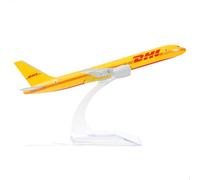 QIYUMOKE 757 1/400 Modèle réduit d'avion en métal moulé avec Support Modèle réduit d'avion en Alliage 757dhl (6.3 inch), Cadeau de Collection pour Les passionnés d'aviation