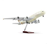 QIYUMOKE A380 1/160 Modèle d'avion à Grande échelle -18 Pouces A380etihad Die-Cast Airplane Modèle pour Adulte-modél a380 avec Stand pour Les Amateurs d'aviation Cadeaux ou décorations