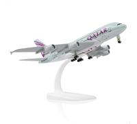 QIYUMOKE A380 1/300 Qatar Modèle d'avion en métal moulé sous Pression avec Support Sky Jumbo Airliner Kit de modèle en Alliage pour Cadeau passionné d'aviation