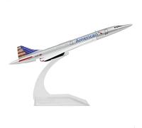 QIYUMOKE Kit de Modèle d'Avion en Métal moulé sous pression AA Concorde à l'échelle 1/400 avec Support - Modèle Fantaisie d'Avion Concorde (39.2 cm L) - Mini Avion pour Décorations Créatives ou