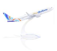 QIYUMOKE Maquette d'avion Dubaï 737 en métal moulé sous Pression avec Support (15 cm) pour Boeing 737 modèle réduit en Alliage idéal comme Cadeau d'aviation ou comme décoration de Bureau.