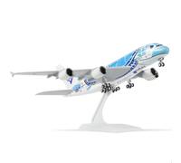 QIYUMOKE Modèle d'avion A380 ANA Tortue Bleue en Métal Die-cast échelle 1/240 (30 cm) avec Support de Présentation - Ldéal comme Cadeau Aviation ou pièce de Collection