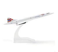 QIYUMOKE Modèle d'avion Concorde en métal moulé sous pression - Mini avion Concorde en alliage 1:400 avec support pour présentation ou cadeaux | British Airways