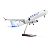 QIYUMOKE Modèle d'avion Dubai 737 Grande échelle 1/85 Compatible (43 cm) - Modèle Boeing 787 en résine avec Support - Cadeau Souvenir Aviation pour Adultes, décoration de Bureau ou d'intérieur
