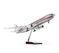 QIYUMOKE Modèle d'avion MD-11 à l'échelle 1:130, compatible avec American Airlines, incluant un support de 47 cm de long, fait de résine, idéal comme souvenir pour adultes, décoration de la maison ou