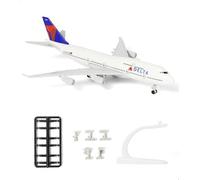 QIYUMOKE Modèle en métal 1/400 747 pour Delta Boeing747 avec roues (15,5 cm) adapté aux amateurs d'aviation à exposer, peut également être utilisé comme cadeau ou décoration