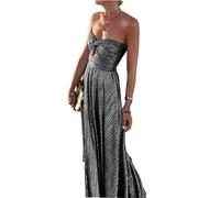 Qiyun.z Femmes Bustier Tube Maxi Robe Hors Épaule Moulante Sexy Robe De Soirée Noir XL