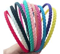 Qiyuting Lot de 12 bandeaux fins en plastique pour filles et femmes, 6 mm, colorés, pour enfants et adolescents