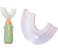 Qiyuting Lot de 2 brosses à dents en silicone pour enfant en forme de U (une brosse à dents standard et une brosse à dents de rechange)