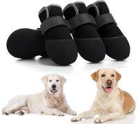 Qiyuting Lot de 4 bottines d'extérieur antidérapantes et imperméables pour les journées de neige d'hiver, chaussées chaudes d'été avec semelle robuste Noir