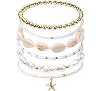 Qiyuting Lot de 6 bracelets de plage pour l'été - Empilables - Style bohème - Pour femme