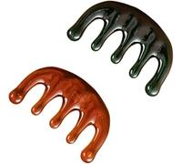 Qiyuting Meridian Lot de 2 peignes de massage portables Guasha pour cuir chevelu confortable Gua Sha pour soins de la tête, relaxation, thérapie physique, traitement acupoint