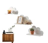 Qizeroty 3 Étagères Flottantes en Forme De Nuages, Petites Étagères Flottantes Murales, Étagère Murale Peu Encombrante pour Salle De Bain, Salon, Chambre À Coucher, Salle De Jeux, Chambre d'enfant