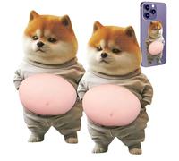 Qizeroty Autocollants Chiens Mignons,2 pièces 3D drôles réutilisables stickers DIY,Autocollants d'animaux mignons pour | Fournitures Créatives pour Bureau École Classe Cahier Journal Téléphone