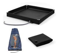 Qizeroty Bac De Douche De Camping, Base De Douche Portable Et Pliable avec Tuyau D'évacuation, Bac De Douche Multifonctionnel pour Tente, Auvent, pour Camping-Car, Tente, Camping, Bain d'animaux