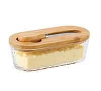 Qizeroty Beurrier Avec Couvercle Et Couteau, Récipient À Beurre De 300 Ml, Beurrier Hermétique Pour Comptoir, Joint Hermétique Pour La Fraîcheur, Idéal Pour Le Rangement Sur Comptoir Et Réfrigérateur