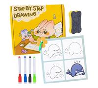Qizeroty Cahier De Dessin Au Crayon Effaçable, Entraînement Au Dessin Formes Symétriques, Cahier De Traçage Crayon Réutilisable, Jouet D'éveil Préscolaire Et Éducatif Pour La Petite Enfance (A)