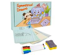 Qizeroty Cahier De Dessin Au Crayon Effaçable, Entraînement Au Dessin Formes Symétriques, Cahier De Traçage Crayon Réutilisable, Jouet D'éveil Préscolaire Et Éducatif Pour La Petite Enfance (B)